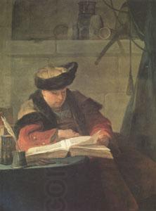 Jean Baptiste Simeon Chardin Le Souffleur(Portrait of Joseph Aved,the Painter,Known as A Chemist in His Laboratory) (mk05)